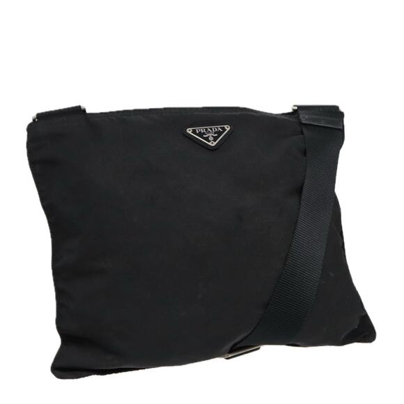 PRADA Shoulder Bag Nylon Black Silver - Picture 1 of 16
